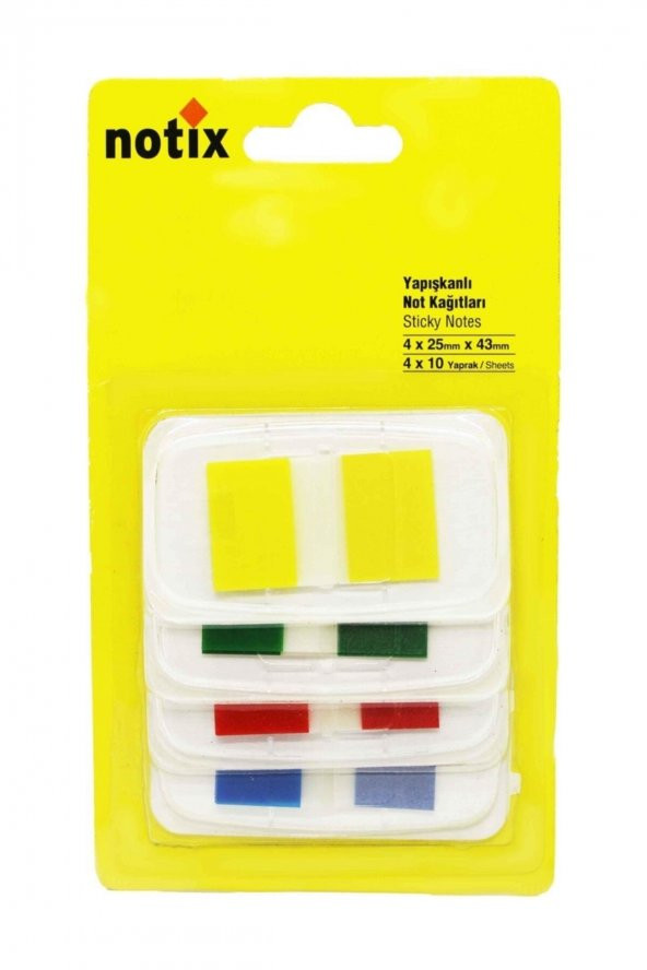 Notix Notıx Neon Dispanserli Yapışkanlı Not Kağıdı 4 Renk 40 Yaprak ürün görseli