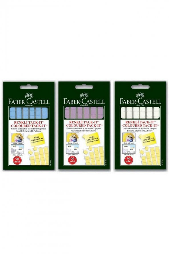 Faber Castell Tack-it Hamur Yapıştırıcı Karışık Renk 50 gr 90 Adet - Resim 2