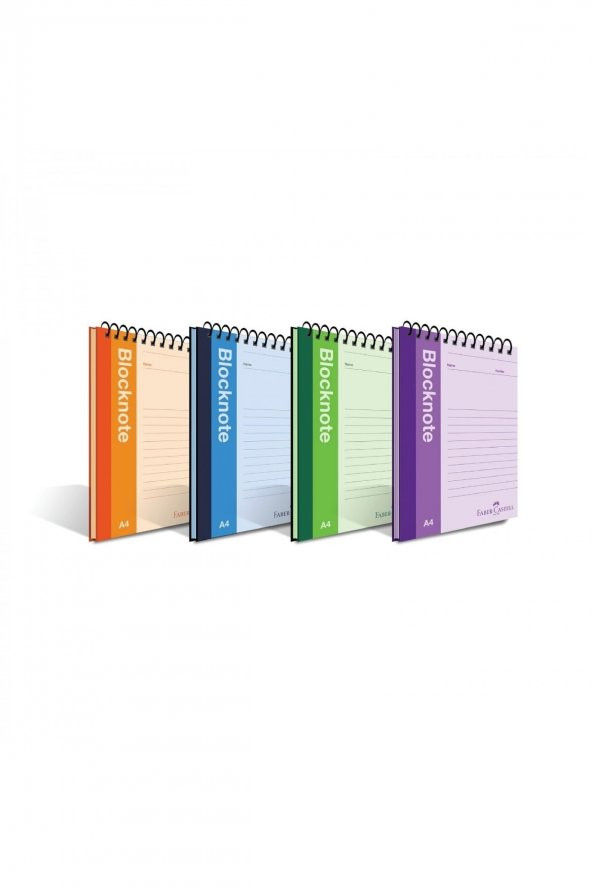 Medyay Kitabevi Faber Castell A4 80yp Kareli Canlı Renk Bloknot Defter - 1