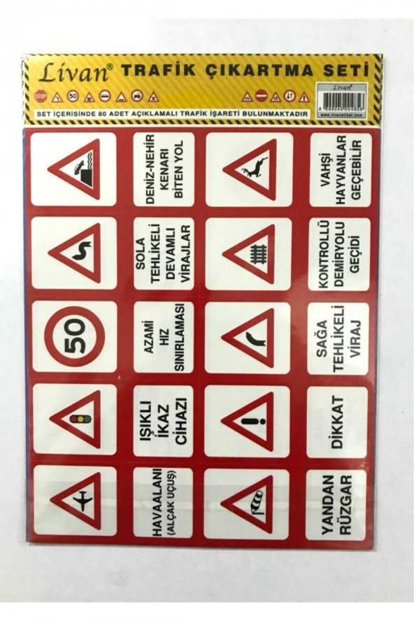 Trafik işaretleri Çıkartma Seti ürün görseli