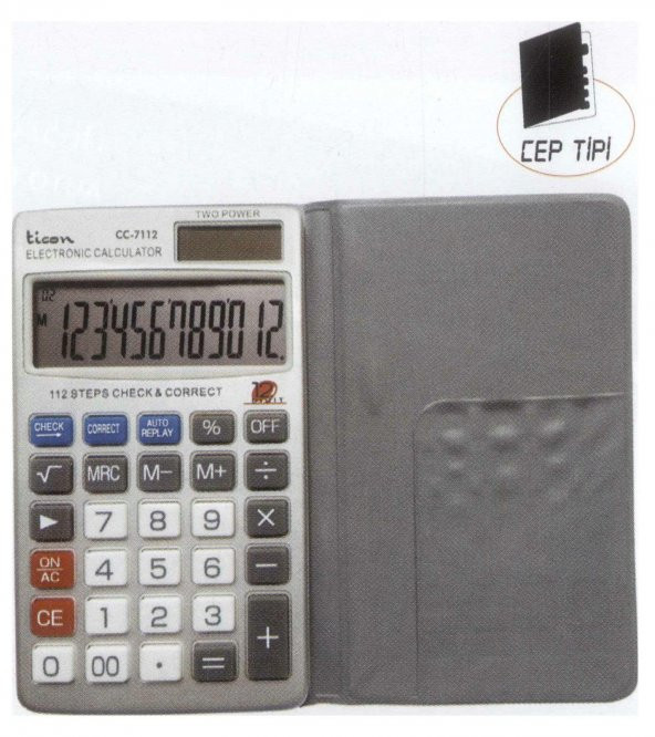 Ticon ticon hesap makinası cc-7112 cep tipi