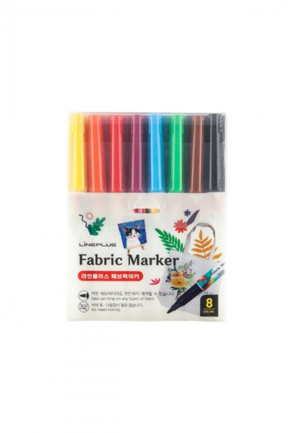 Lineplus Fabric Marker 8 RENKLİ TEKSTİL KALEMİ ürün görseli
