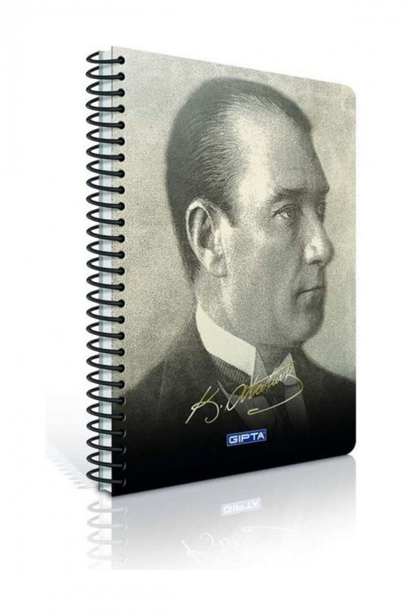 Gıpta 100 Yaprak 17x24 Atatürk Spiralli Sert Kapak Kareli Defter 2651 ürün görseli