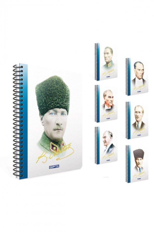 Gıpta Atatürk 17x24 Cm 100 Yp Çizgili Sert Kapak Spiralli Defter ürün görseli