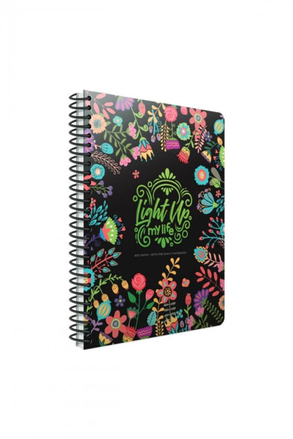 Gıpta Spiralli Yaprak Çizgili Sert Kapaklı Defter ürün görseli