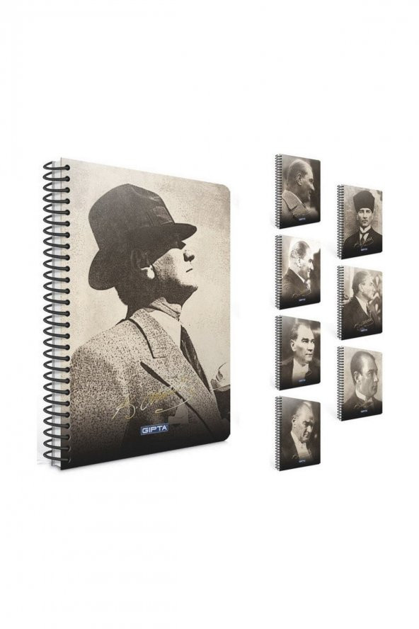 Gıpta Atatürk A4 100 Yaprak Kareli Sert Kapak Spiralli Defter ürün görseli