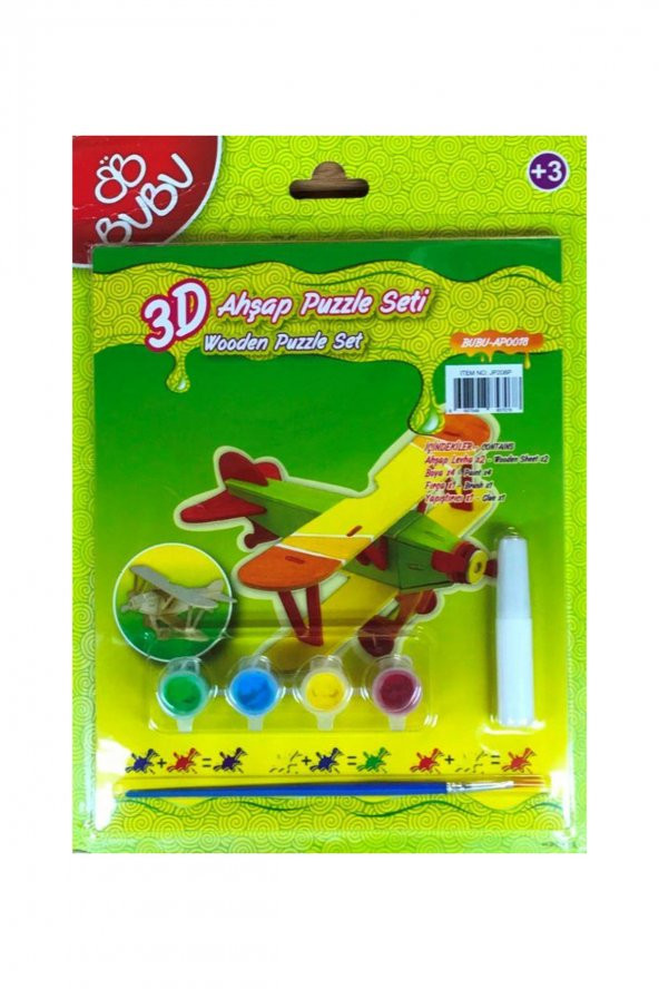 Bubu 3D Boyama + Puzzle Seti (Uçak) / ürün görseli