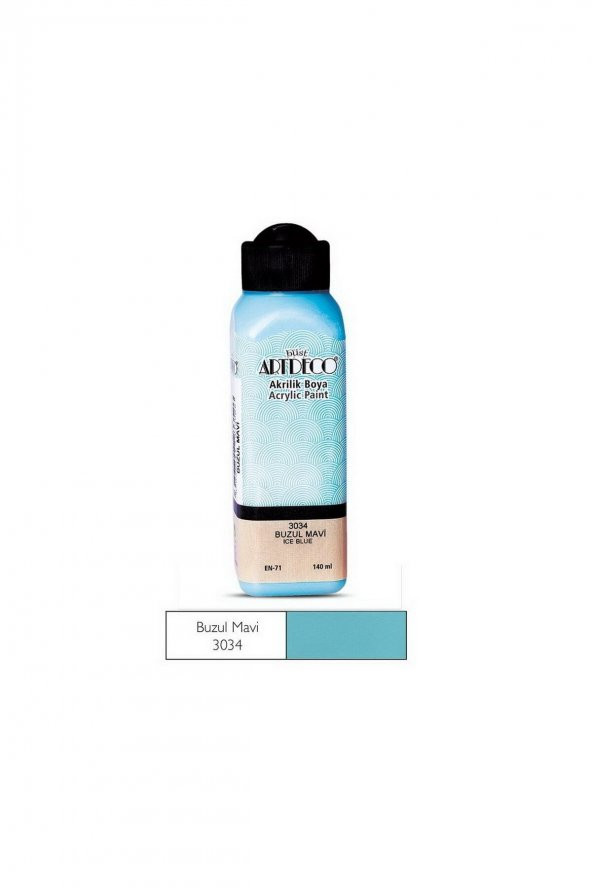 Artdeco 140ml Buzul Mavi Akrilik Boya 3034 ürün görseli