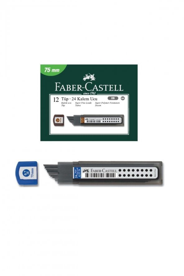 Faber Castell Min Süper Fine 75 Mm 2b 0.7 Mm Versatil Kalem Ucu 12 Li (1 Paket 12 Tüp)