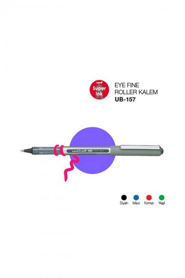 Uni Ub-157 Eye Roller Kalem 0.7 Mm Mavi - Resim 3