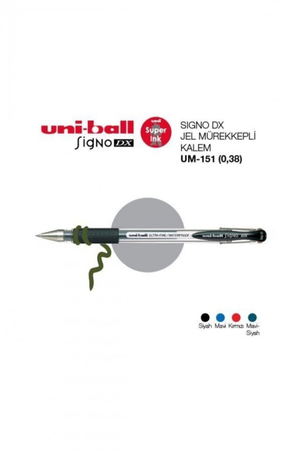 Unibal Uni-ball Signo Dx 0.38 Jel Kalem - Siyah ürün görseli