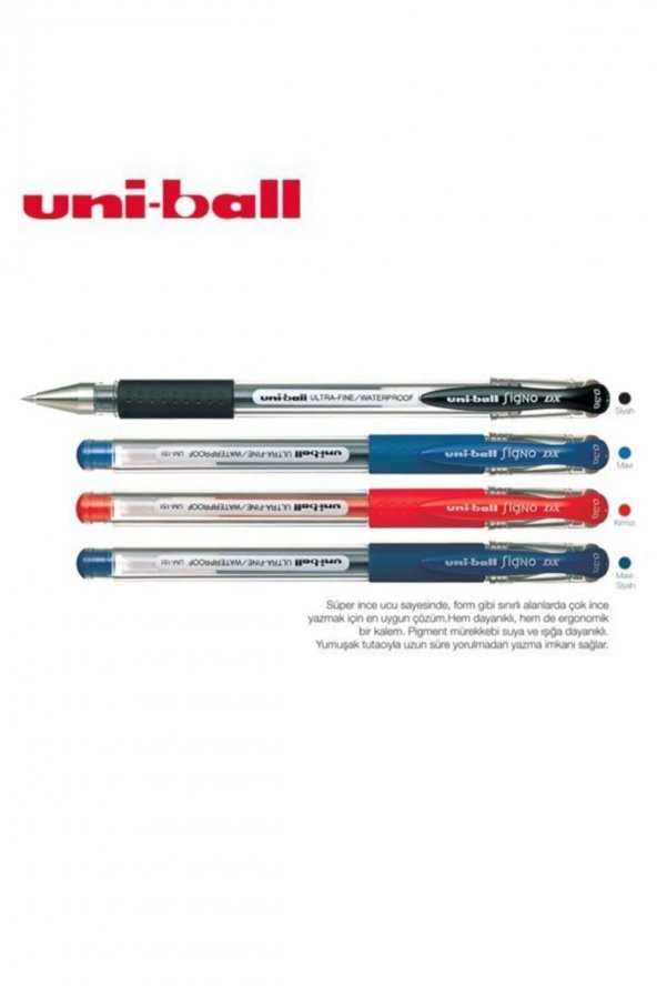 Unibal Uni-ball Signo Dx 0.38 Jel Kalem - Siyah - Resim 2