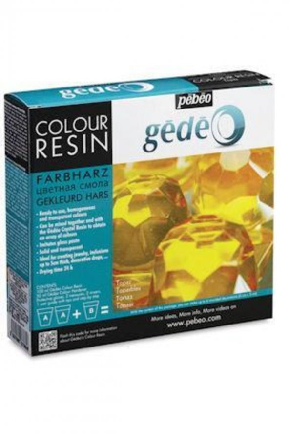 Pebeo Gedeo Colour Resin Topaz Sarı Yakut Renkli Reçine 150 Ml. Kit