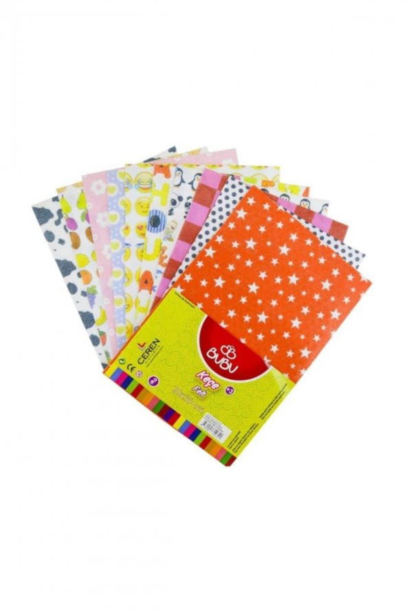 Bubu Desenli Keçe 20x30 cm 2mm 10 Desen Yıldızlı ürün görseli