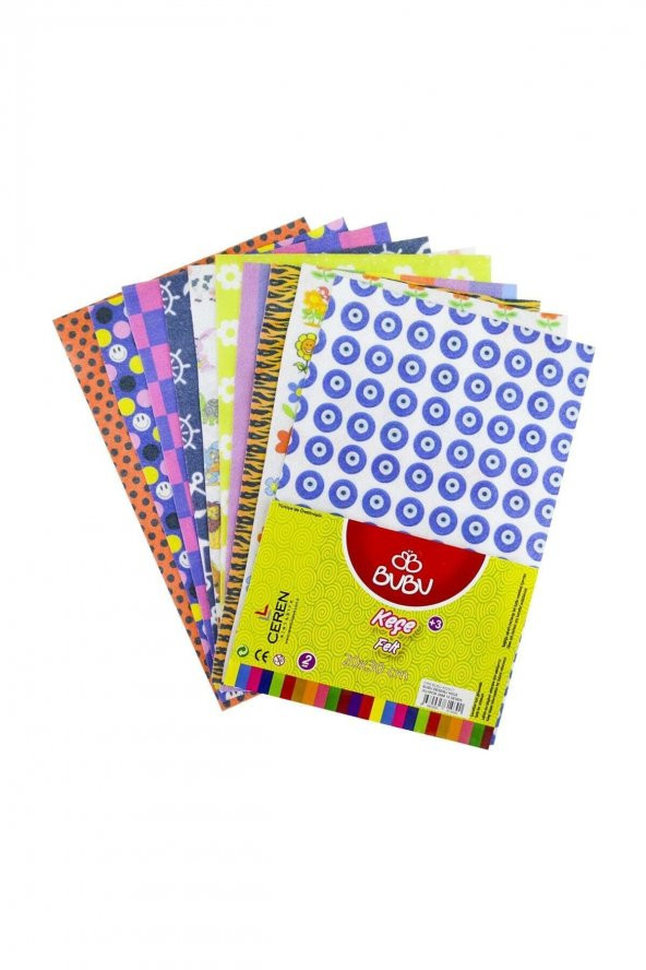 Bubu Desenli Keçe 20x30 cm 2mm 10 Desen Nazar Boncuklu ürün görseli