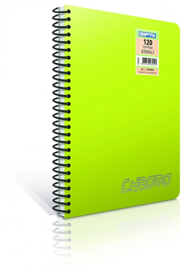 Gıpta Chromo A4 240 Yaprak Kareli PP Kapak Spiralli Defter (2938)