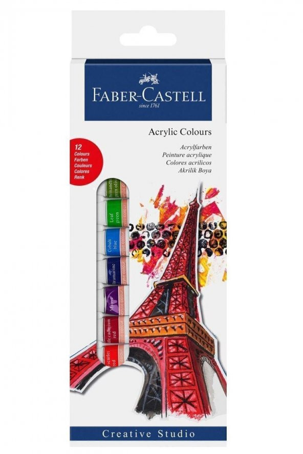 Faber Castell 12 Renk Akrilik Boya 12 ml 169501