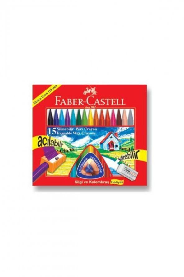 Faber Castell Faber Silinebilir Wax Crayon Pastel 15 li 122715