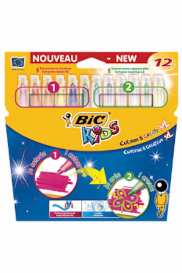 Bic 12 Li Keçeli Kalem Boya Ve Süsle  902077 ürün görseli