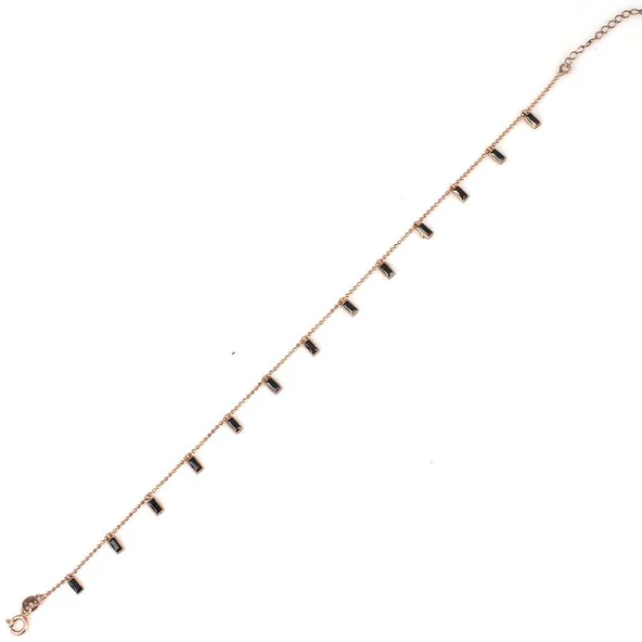 925 Ayar Gümüş 13'Lü Garnet Taşlı Halhal - Resim 2