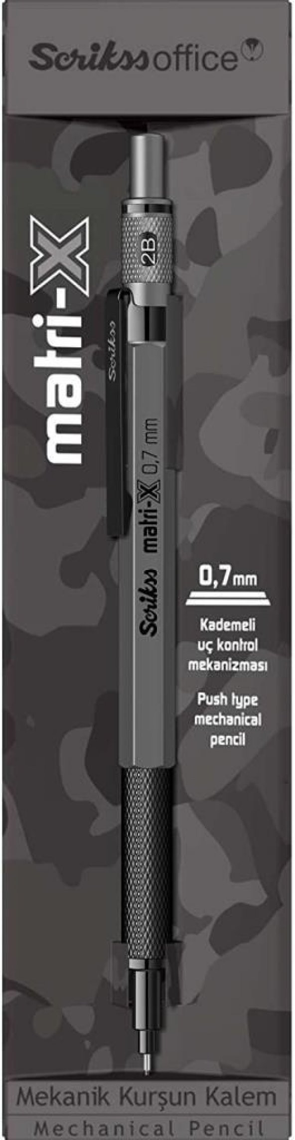 Scrikss Matri-X Versatil 0.7 mm Gri Şeffaf Kutu - 5