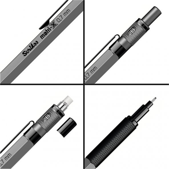 Scrikss Matri-X Versatil 0.7 mm Gri Şeffaf Kutu - 6
