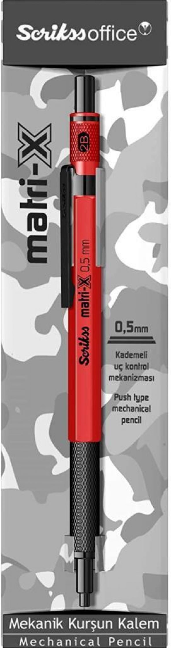 Scrikss Matri-X Versatil 0.5 mm Kırmızı Şeffaf Kutu - 5