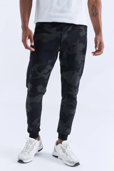 Tommy Life Erkek Siyah Kamuflaj Desenli Eşofman Alt T05er-84754 T05ER-84754 - 4