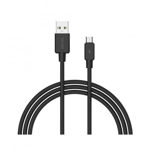 Tecno Pop 6 Pro Güçlü 2A UsbA to Micro Hızlı Data ve Şarj Kablosu 1m Siyah