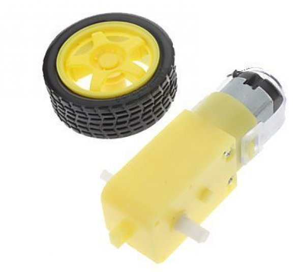 6V 250 RPM Motor ve Tekerlek Seti