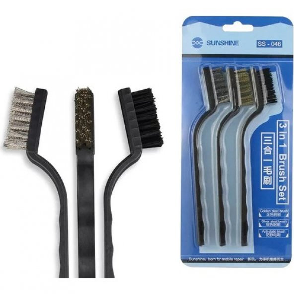 Sunshine Antistatik 3 Lü Fırça Seti (NOZZLE TEMİZLEME FIRÇASI)