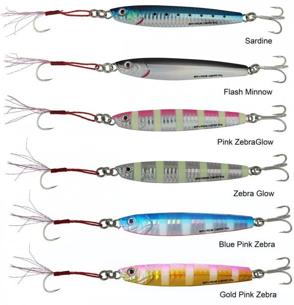 SAVAGE SALT E-SG 3D SLIM MINNOW JIG 100G 12.5 CM PINK ZEBRA GLOW 58921