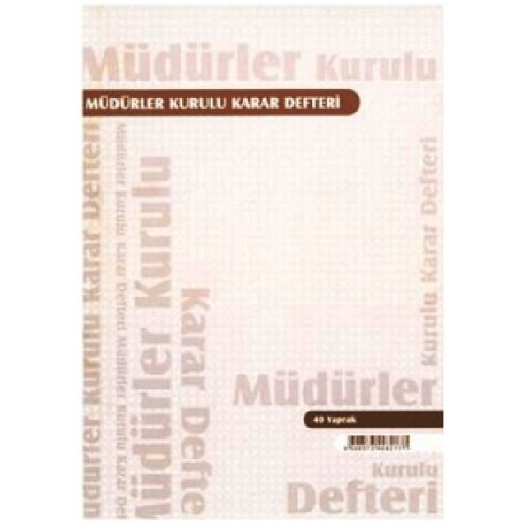 Armat Müdürler Kurulu karar Defteri 40 Yap - 1