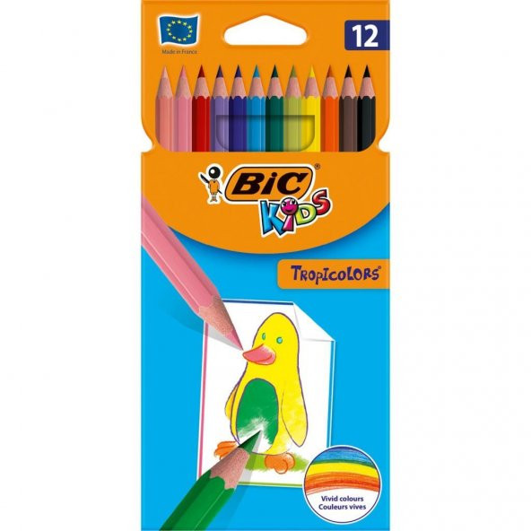 Bic Kids Tropicolors Kuru Boya Kalemi 12 Renk Uzun Tam Boy
