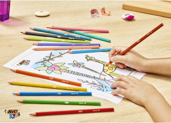 Bic Kids Tropicolors Kuru Boya Kalemi 12 Renk Uzun Tam Boy - 5