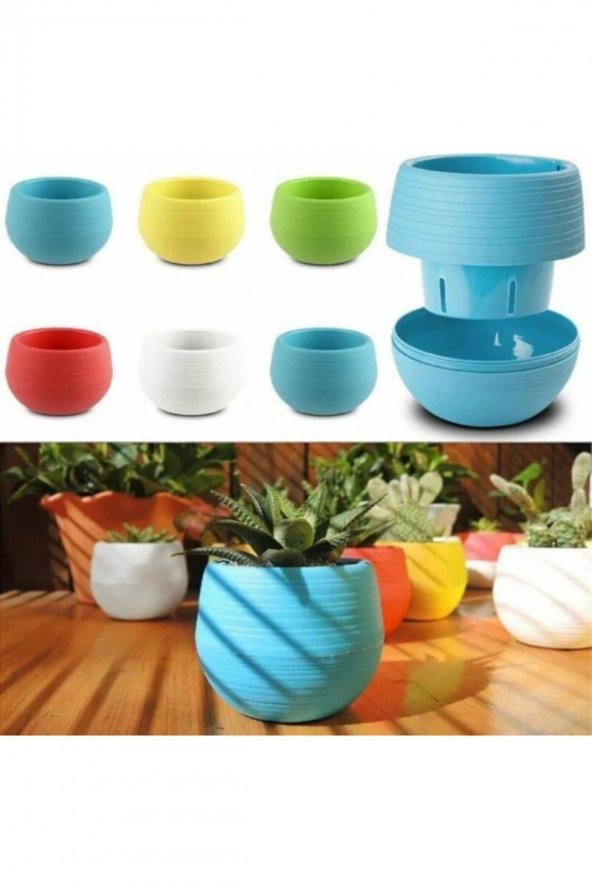 5 Adet Saksı Kaktüs Saksısı Elvan Saksı Minik Küçük Karışık Renkli Saksı 0,13 Litre - 5