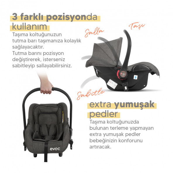 Huggy Evoc 5 İn 1 Travel Bebek Arabası - 6