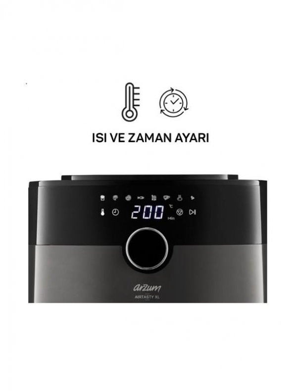ARZUM AIRTASTY XL AIR FRYER SICAK HAVA FRİTÖZÜ GÜMÜŞ AR2074-G - 2