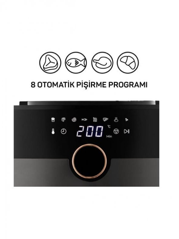 ARZUM AIRTASTY XL AIR FRYER SICAK HAVA FRİTÖZÜ GÜMÜŞ AR2074-G - 4