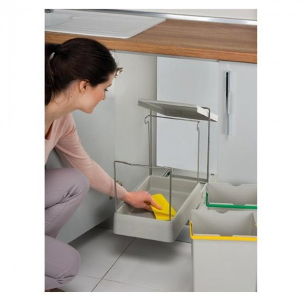 Pelikan 21550 Raylı Dolap İçi Çöp Kovası 14 + 14 lt ( Çift Kovalı ) - 3