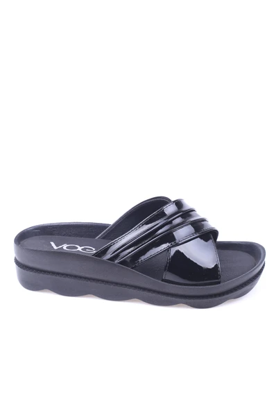 Walkenzo Voga Kadın 2471 Rugan Anatomik Çapraz Günlük Terlik - Resim 3