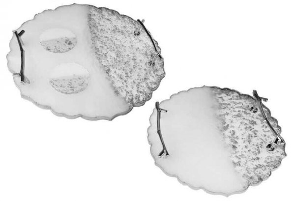 TEPSİ DAMAT KAHVESİ ve NİŞAN İÇİN SET EPOKSİ GÜMÜŞ