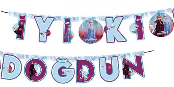 FROZEN 2 FLAMA İYİKİ DOĞDUN YAZI 1 SET ürün görseli