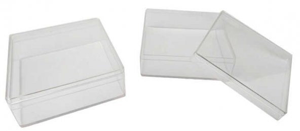 KUTU AKRİLİK KARE 8x8x3 CM ŞEFFAF 12 ADET - 2