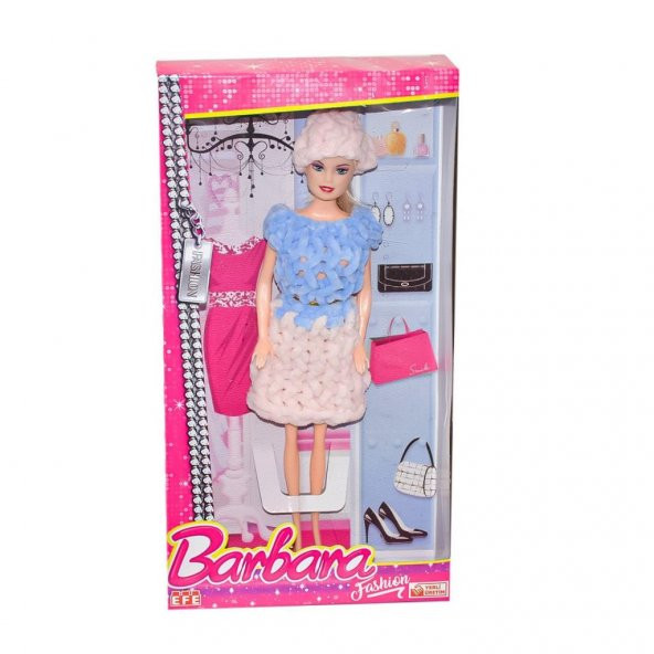 296 Örme Kıyafetli Şapkalı Bebek - Efe Toys - 1