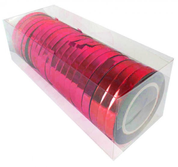 RAFYA METALİZE KIRMIZI 25 MT 8 MM 1 ADET - Resim 2