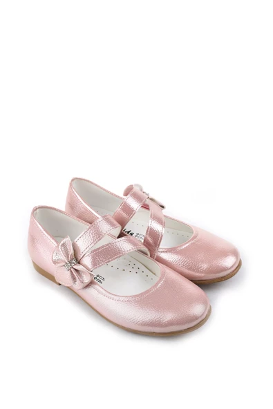 Walkenzo Ortaç 2082 Kız Çocuk Balerin Fiyonk Cırtlı Rugan Babet Ayakkabı - 3