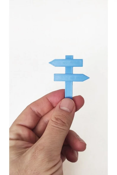 Minyatür Teraryum Yön Tabelası 3 Adet Mavi ürün görseli