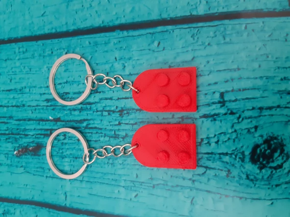 Seninle Anlam Bulurum Lego Dizayn Kalp Anahtarlık 2'li - 2
