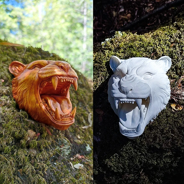 Tiger Duvar Banyo Havlu Elbise Kıyafet Askısı (Boyasız Gönderilecektir) - 2